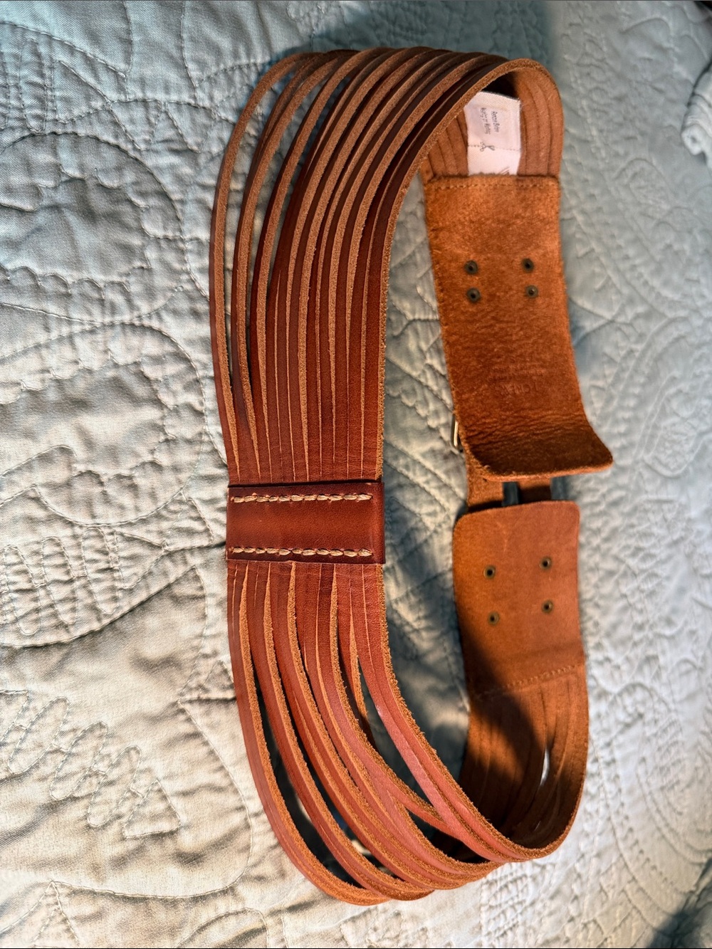 J. Crew Tan Brown Multi-Strap Fringe Leather Waist Belt - Picture 3 of 3